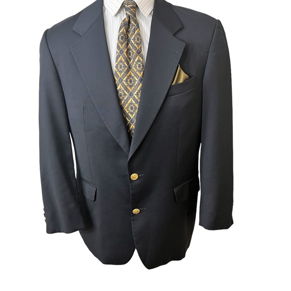KASPER MENS FINE CLOTHING, SPORTS BLAZER SIZE 42S HAS GOLD BUTTONS 100% … - Picture 2 of 11